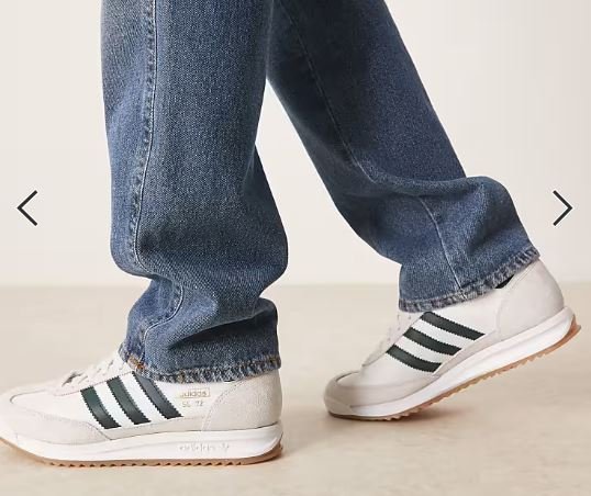 Baskets adidas Originals SL 72 RS blanches et vert foncé